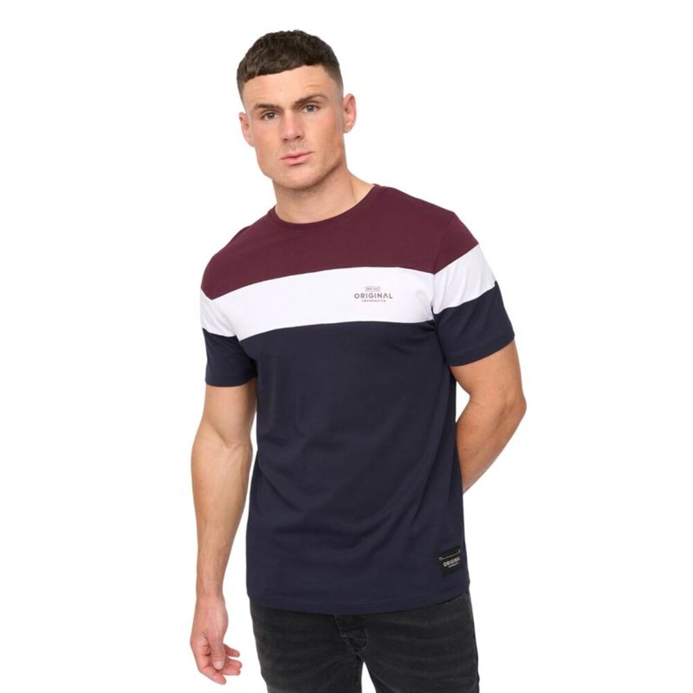 Crosshatch Mens Pattermay T-Shirt / Rum Raisin